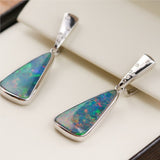 14kt White Gold Opal And Diamond Earrings