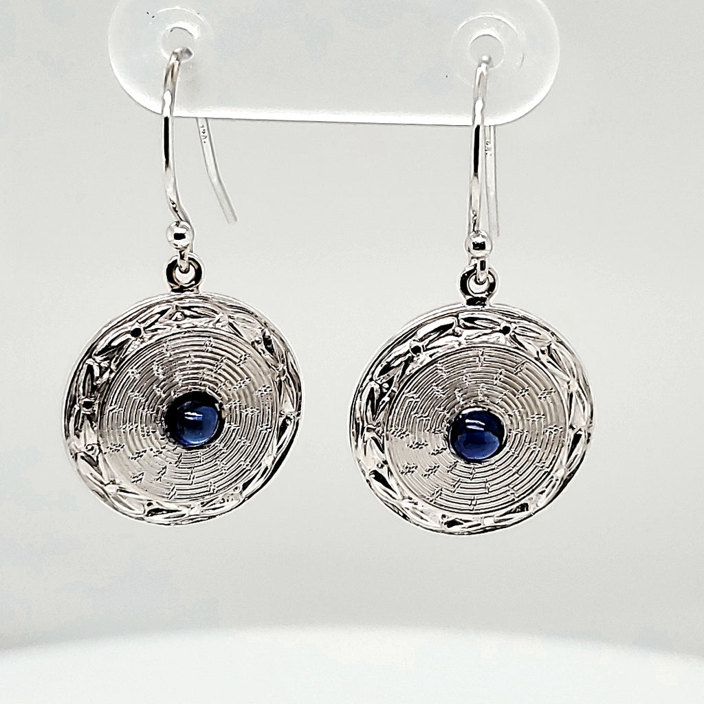 Art Deco14kt White Gold and Sapphire Art Deco Earrings