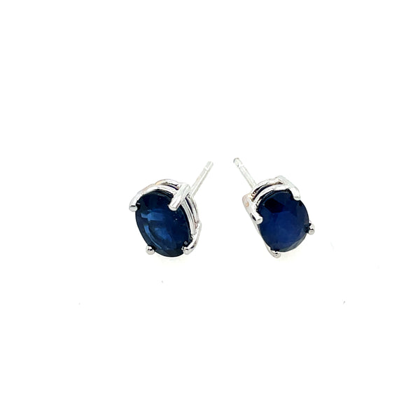 14kt White Gold Sapphire Stud Earrings