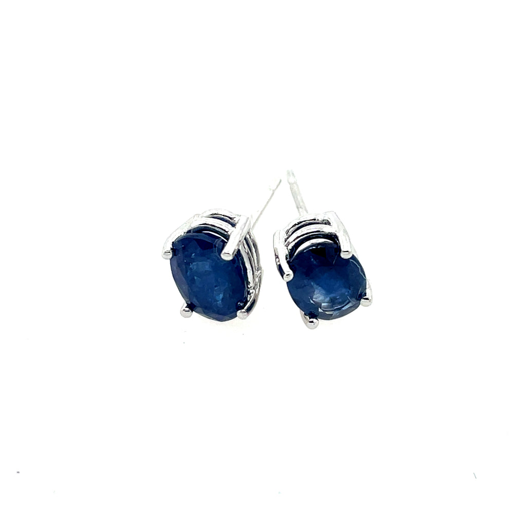 14kt White Gold Sapphire Stud Earrings