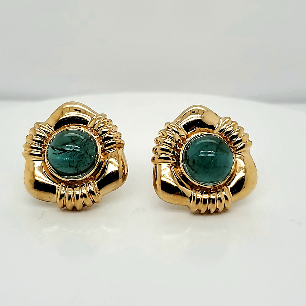 18kt Yellow Gold Tourmaline Earrings