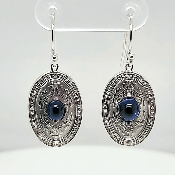 Art Deco14kt White Gold and Sapphire Art Deco Earrings