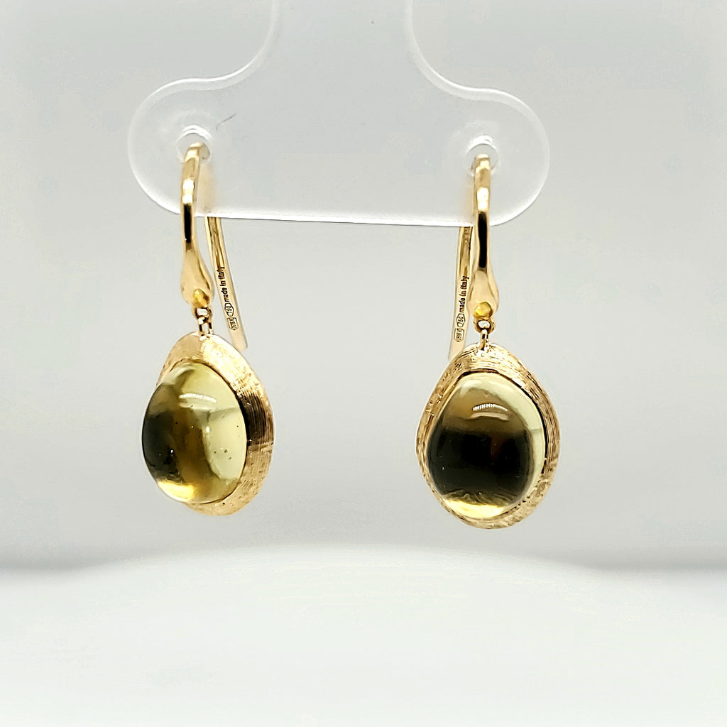 Marco Bicego 18Kt Yellow Gold Pear Shape Citrine Drop Earrings