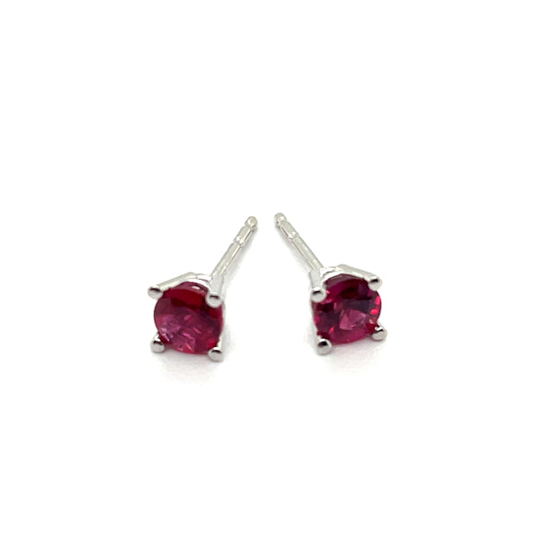 14kt White Gold 0.58Ct Ruby Stud Earrings