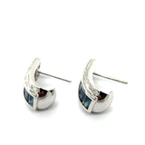 18kt White Gold 5.65Ctw Sapphire And Diamond Huggie Earrings