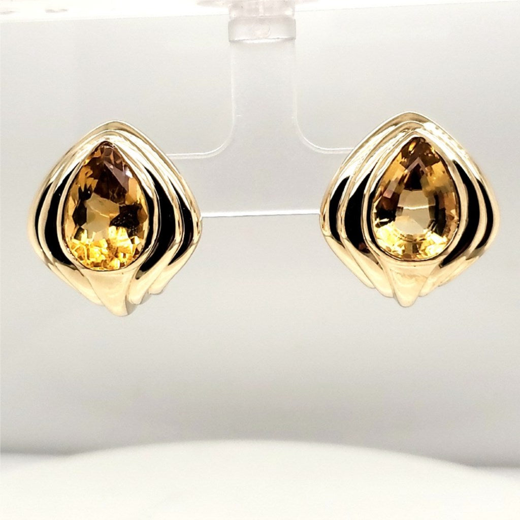 14kt Yellow Gold Citrine Earrings