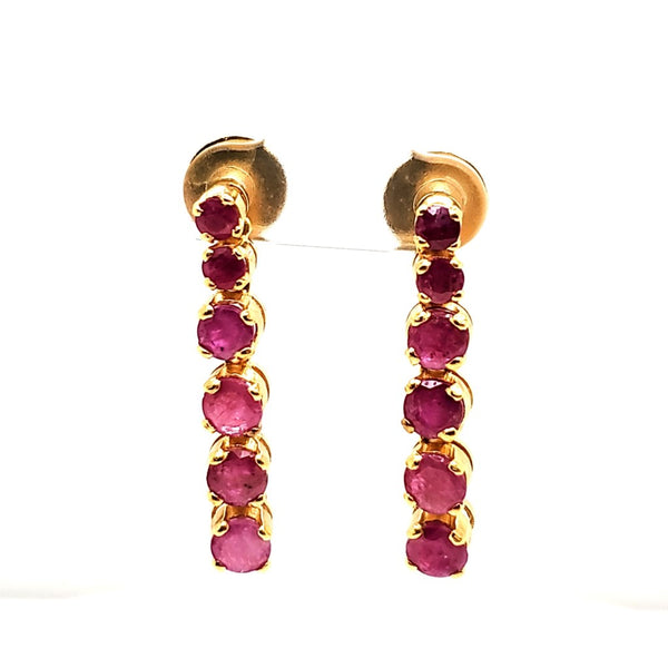 Vintage 22kt Yellow Gold and Ruby Earrings