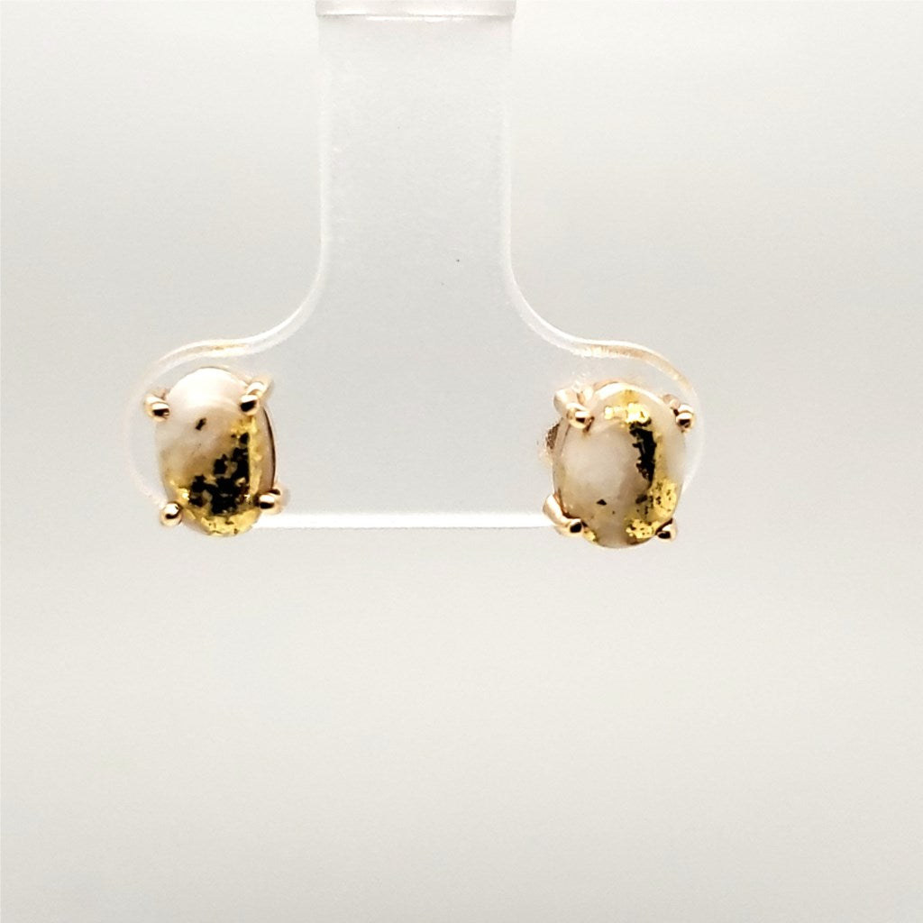 14kt Yellow Gold Gold Bearing Quartz Earrings