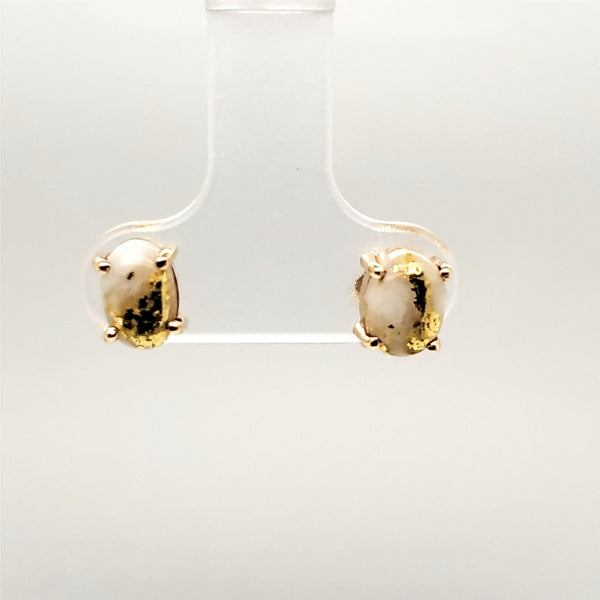 14kt Yellow Gold Gold Bearing Quartz Earrings