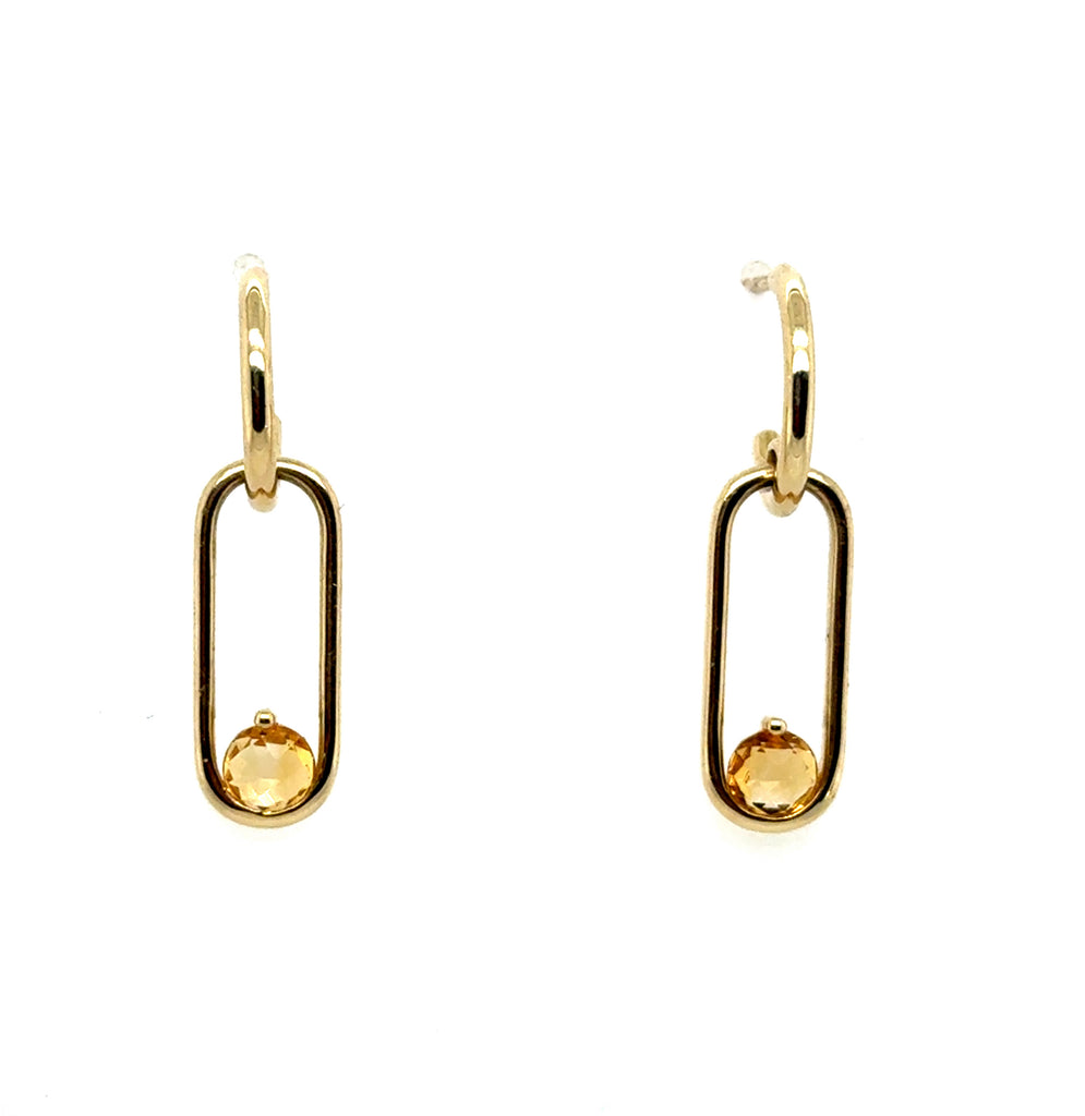 14kt Yellow Gold Citrine Drop Earrings