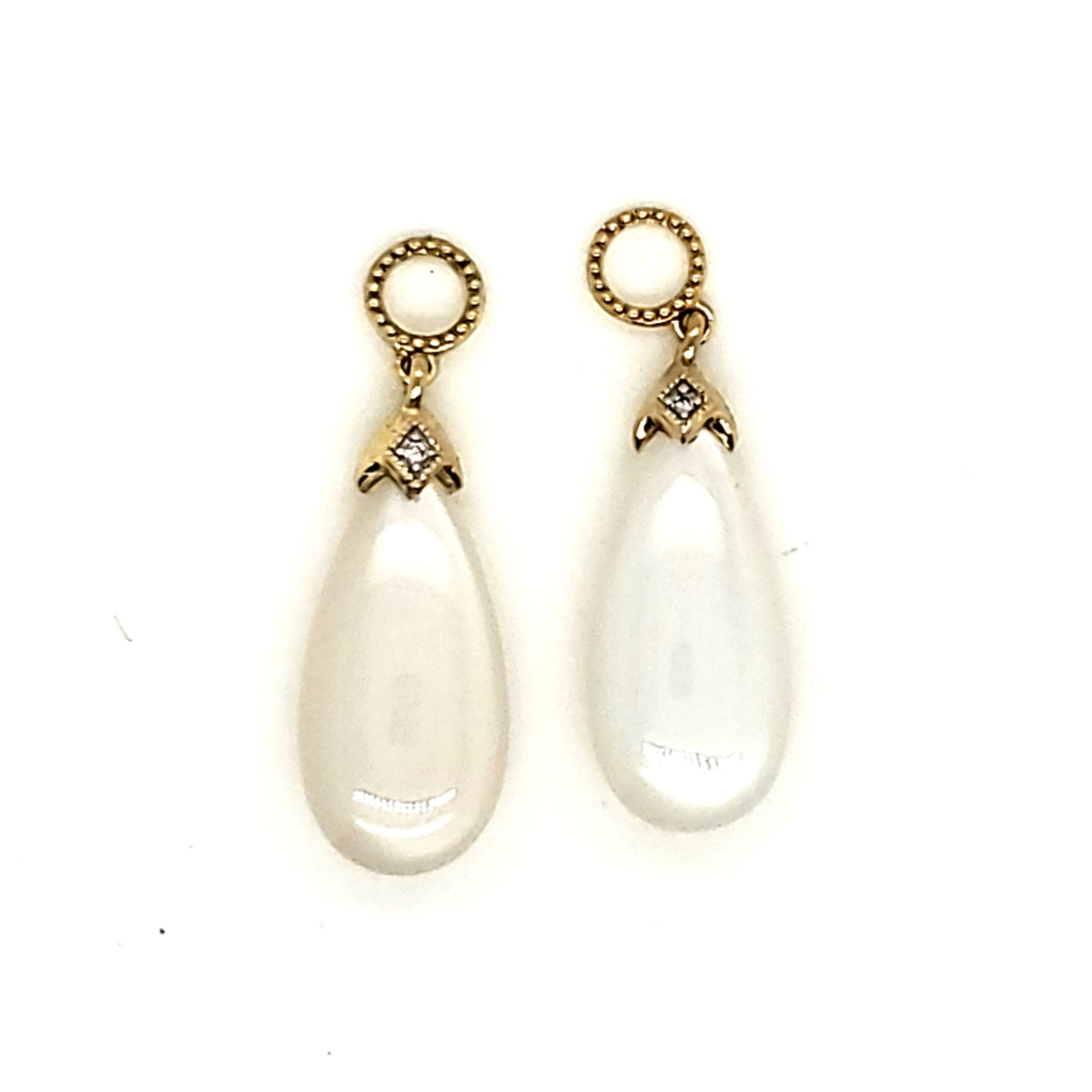 Jude Francis 18kt Yellow Gold Moonstone and Diamond Earrings Dangle