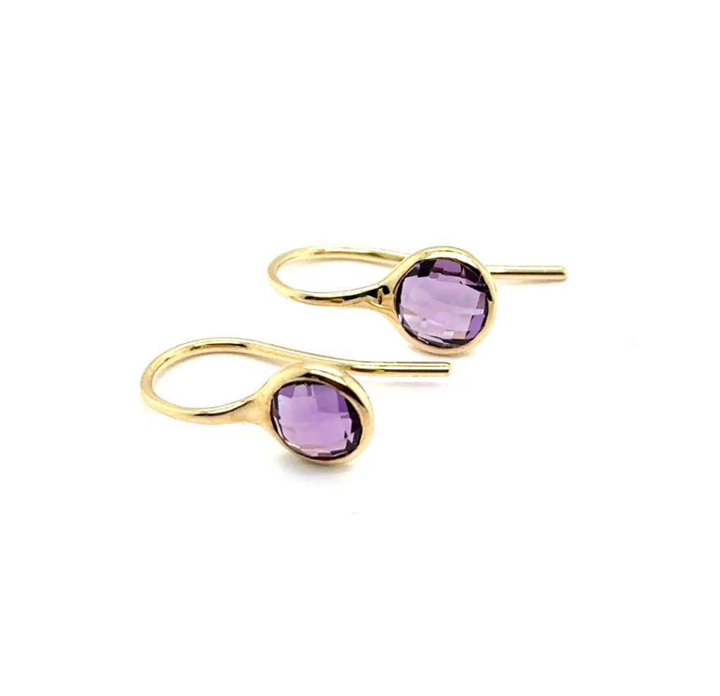 1.80 Ctw 14kt Yellow Gold Amethyst Earrings