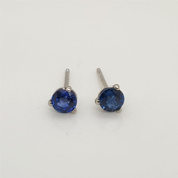 14kt White Gold Sapphire Stud Earrings