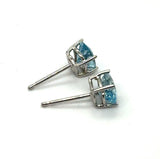 1.24 Carat Total Weight Aquamarine Stud Earrings