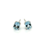 1.23 Carat Total Weight Aquamarine Stud Earrings