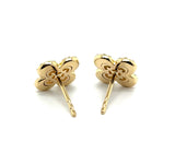 14Kt Yellow Gold Mother Of Pearl And Diamond Stud Earrings