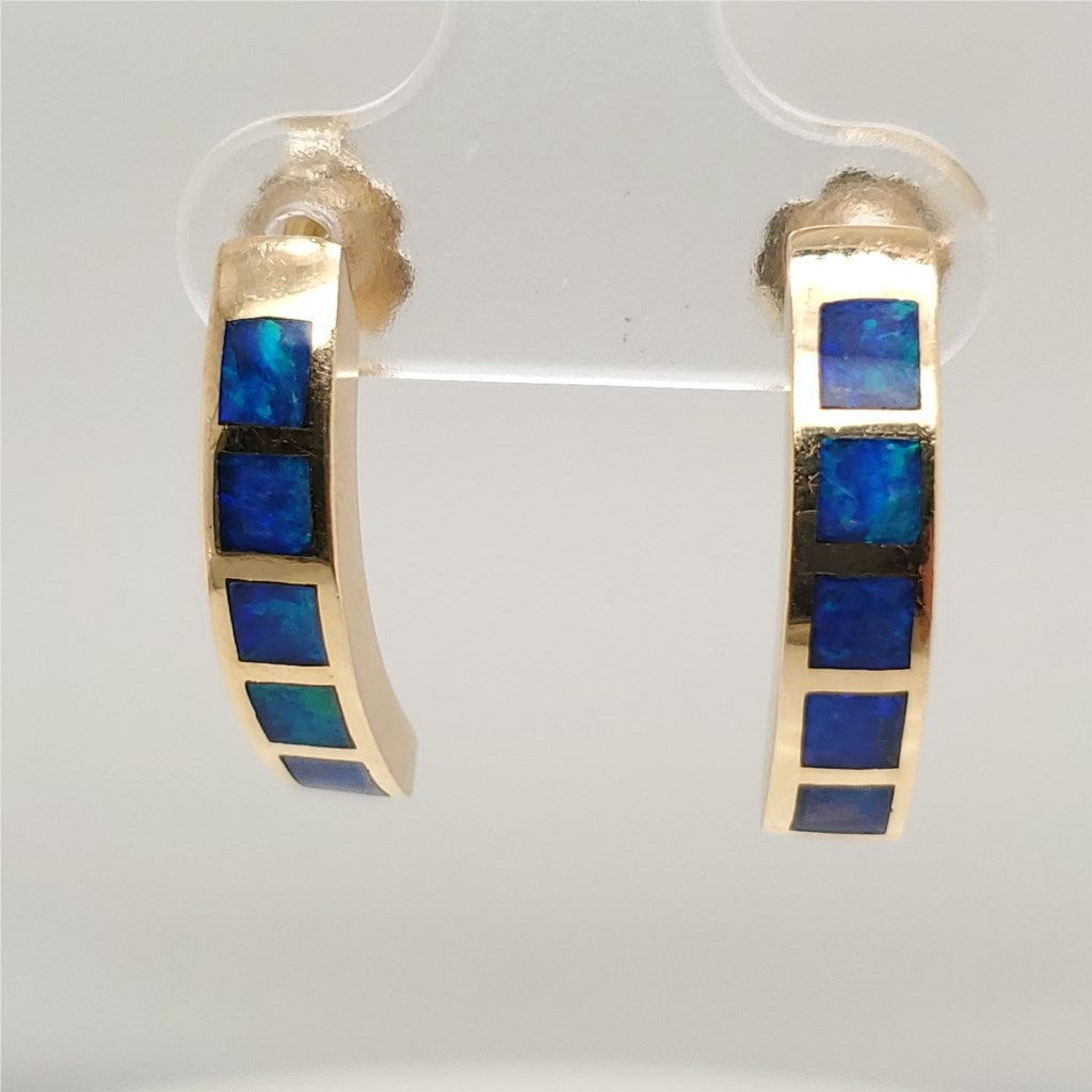 14kt Yellow Gold Opal Earrings