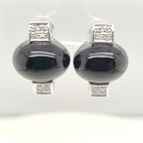 14kt White Gold Onyx and Diamond Earrings