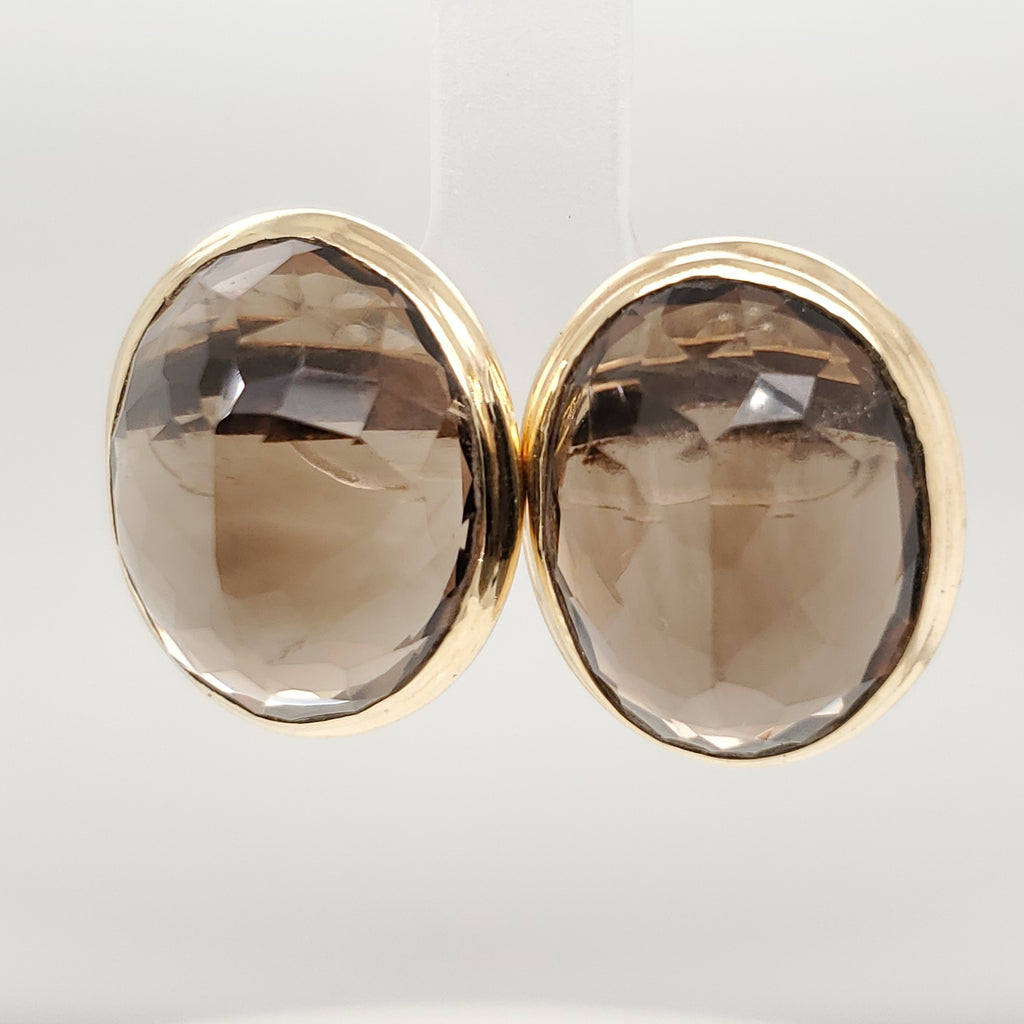 14kt Yellow Gold Smoky Topaz Earrings