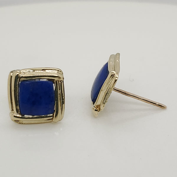 14kt Yellow Gold Lapis Earrings