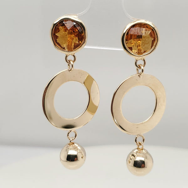 14kt Yellow Gold Citrine Earrings