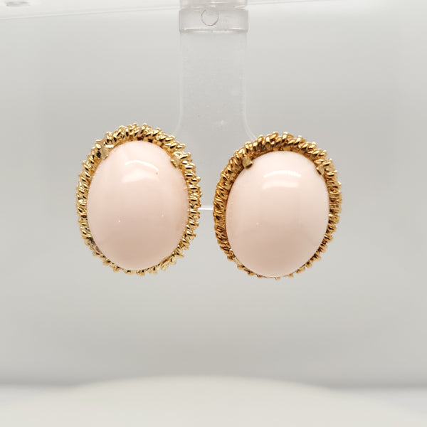 18kt Yellow Gold Coral Earrings