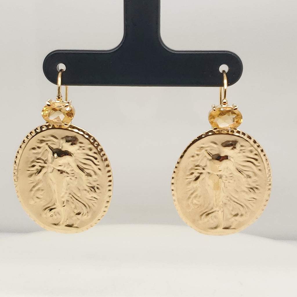 14kt Yellow Gold Citrine Earrings