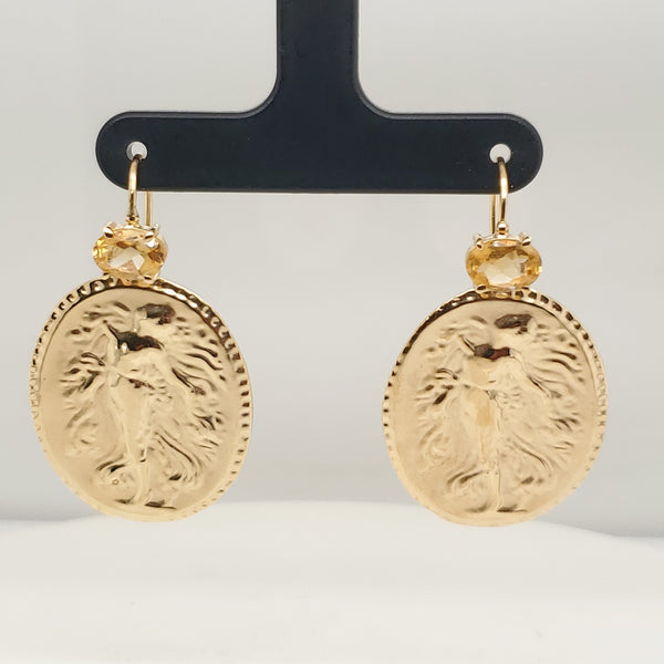 14kt Yellow Gold Citrine Earrings