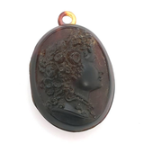 Victorian Carved Tortoise Shell Cameo Mourning Locket