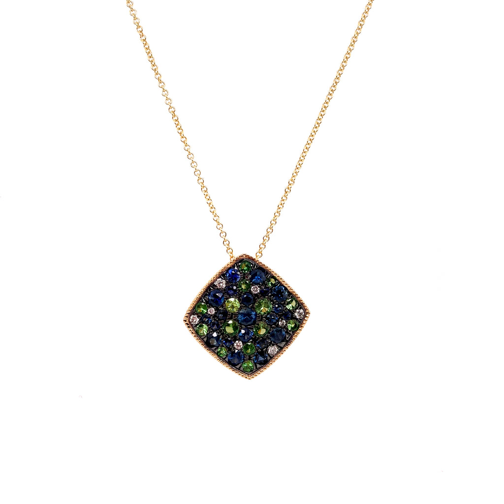 14kt Yellow Gold Multi Gemstone Pendant