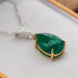 18kt Gold Emerald and Diamond Pendant