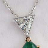 18kt Gold Emerald and Diamond Pendant