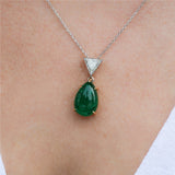 18kt Gold Emerald and Diamond Pendant