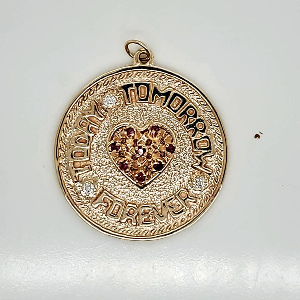 Vintage 14Kt Yellow Gold Today Tomorrow Forever Pendant/Charm