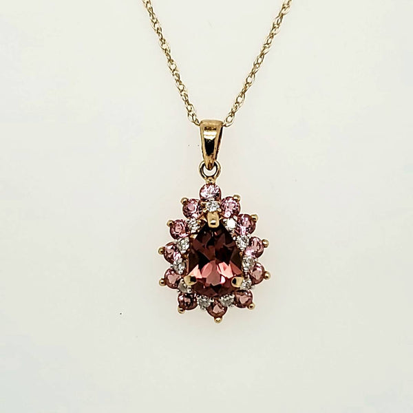 14kt Yellow Gold Tourmaline and Diamond Pendant