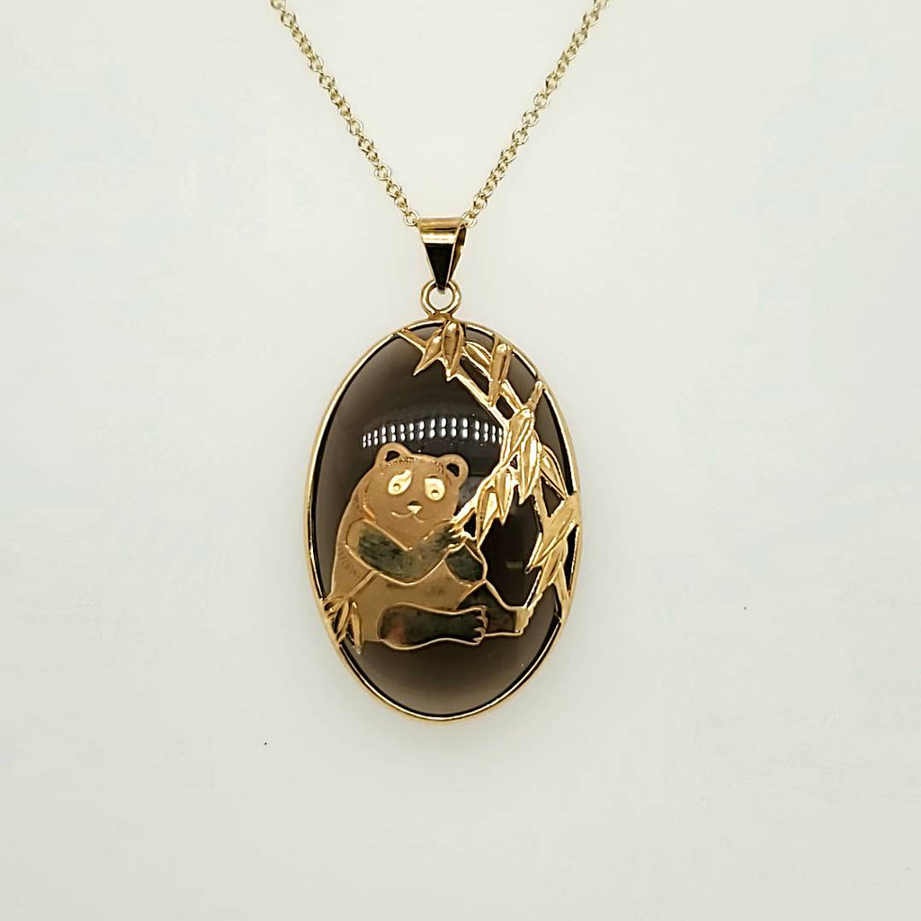 18kt Yellow Gold Citrine Panda Necklace