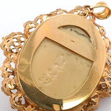 Vintage Carved 14Kt Yellow Gold Ivory Cameo Pendant