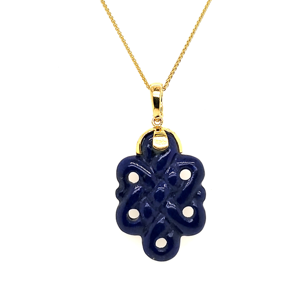 14kt Yellow Gold Lapis Pendant Necklace