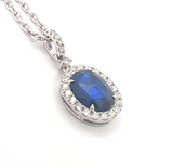 Rose Cut Sapphire and Diamond Pendant