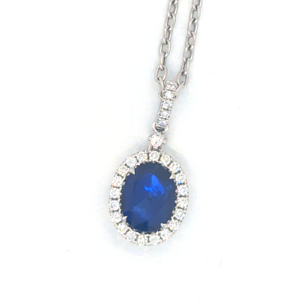 Rose Cut Sapphire and Diamond Pendant