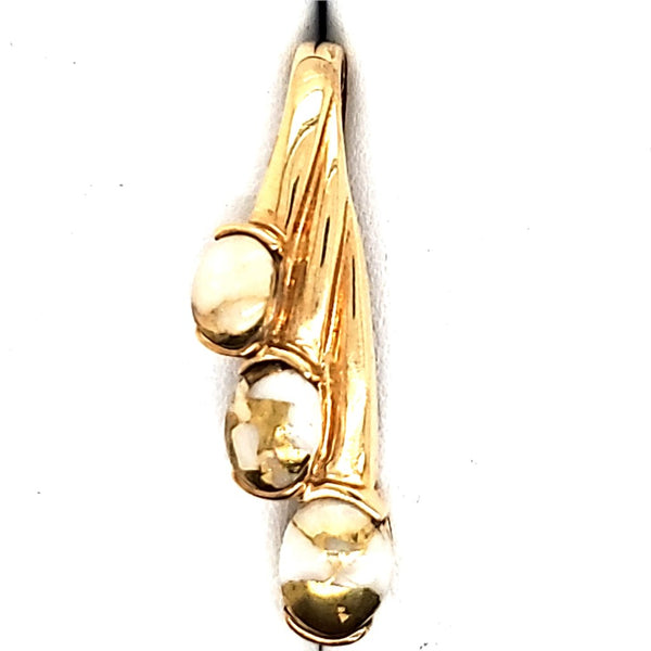 Vintage 14kt Yellow Gold Gold Bearing Quartz Pendant