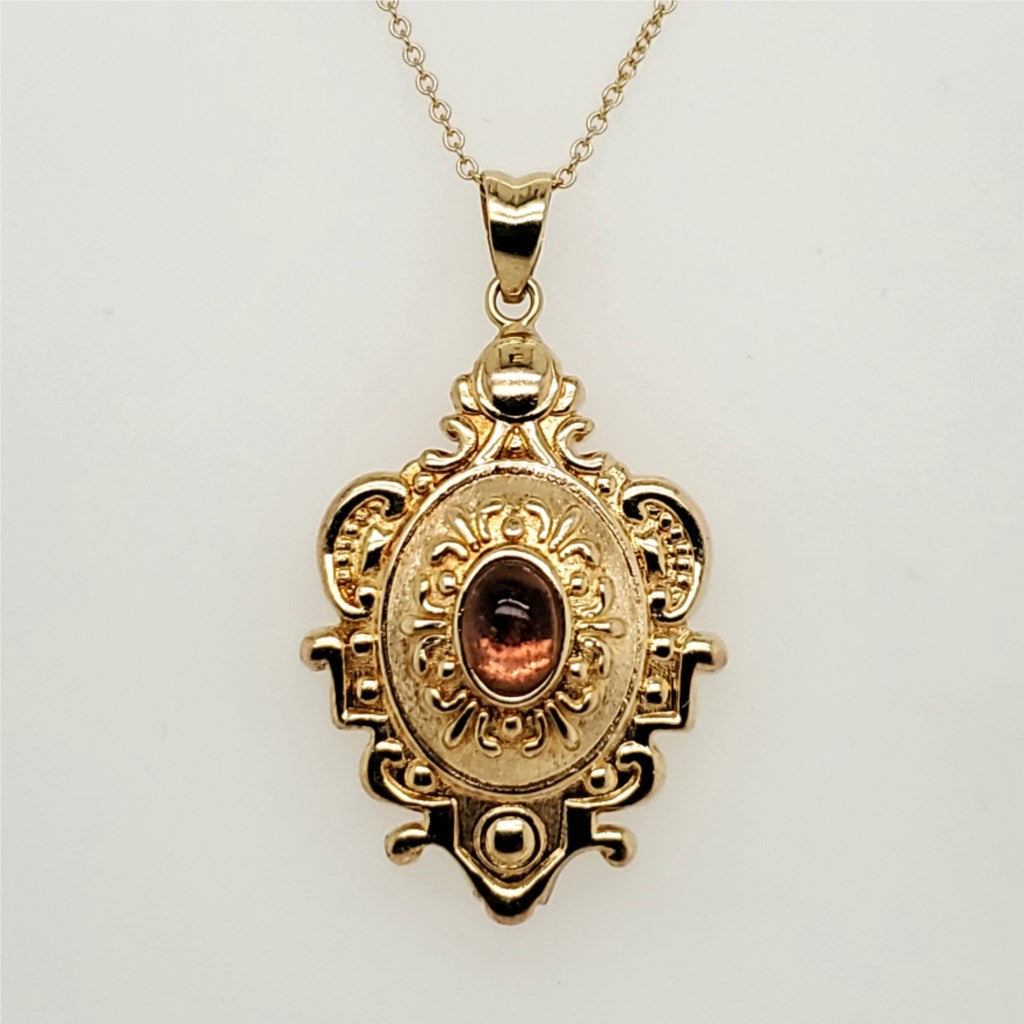 14kt Yellow Gold Pink Tourmaline Pendant