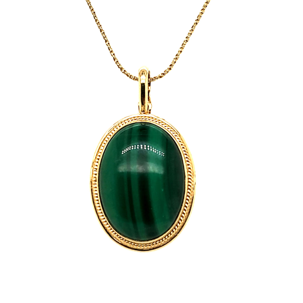 14kt Yellow Gold Malachite Pendant