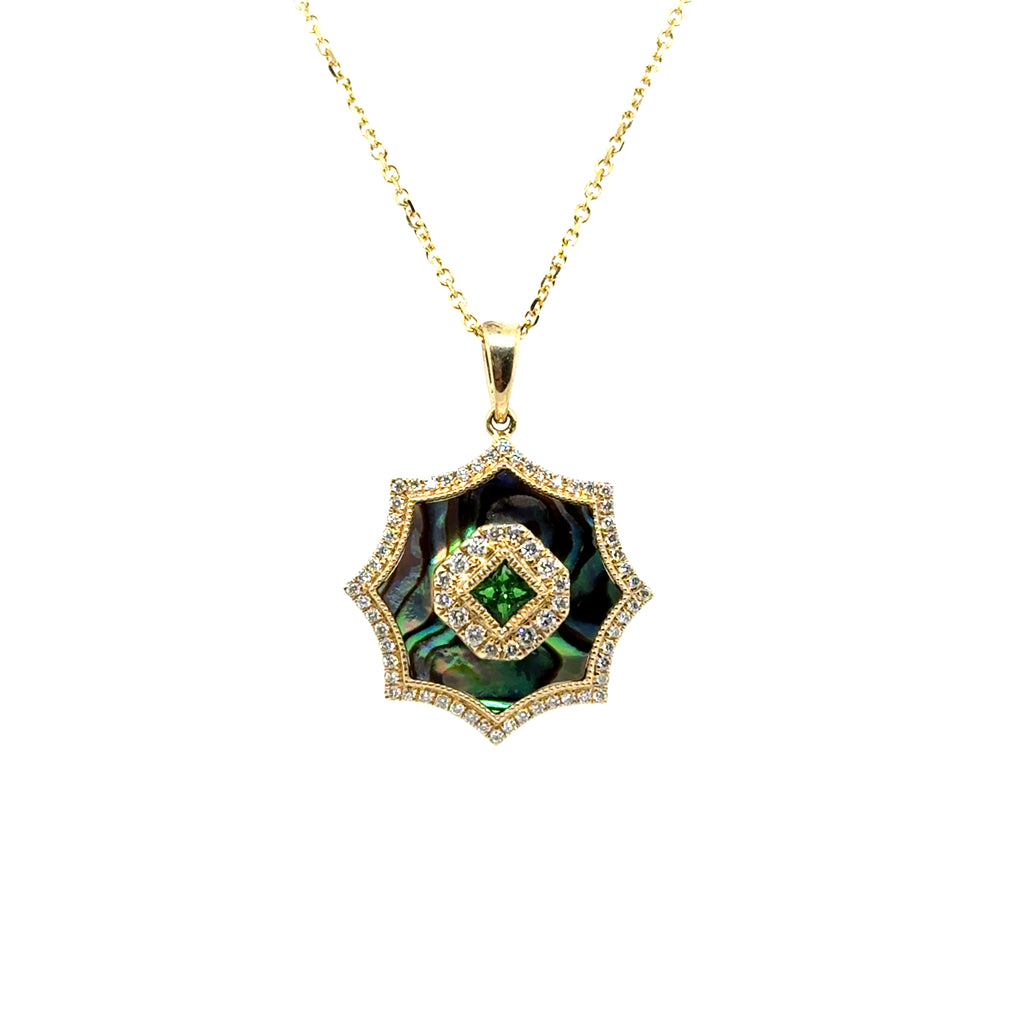 14kt Yellow Gold Multi Gemstone Pendant