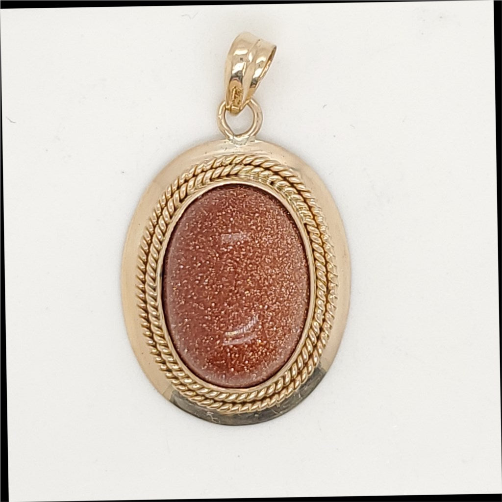 14Kt Yellow Gold Sunstone Pendant