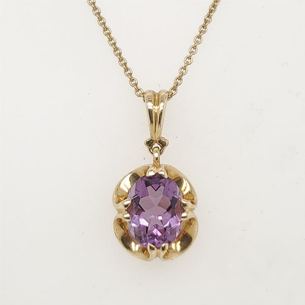 14kt Yellow Gold Amethyst Pendant