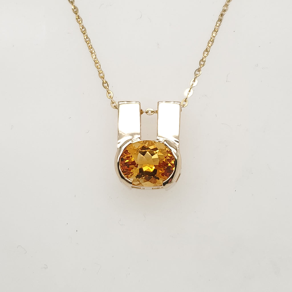 14kt Yellow Gold  Citrine Pendant