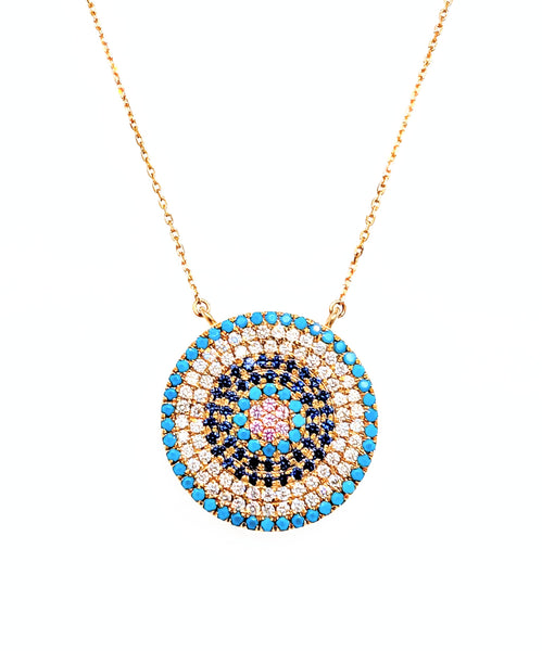 14K Yellow Gold Diamond Oval Link Station Necklace with Removable Oval Link Charm