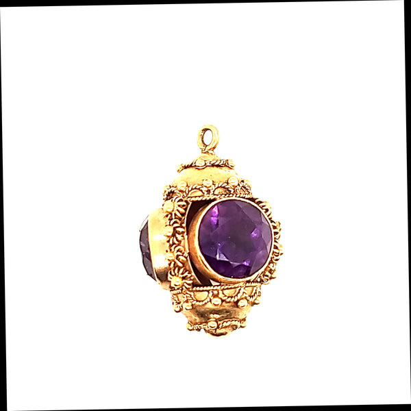 18kt Yellow Gold Etruscan Revival Fob Pendant Charm