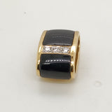 14kt Yellow Gold Onyx and Diamond Enhancer Pendant